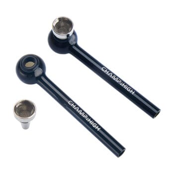 Two black borosilicate glass pipes from Champ High