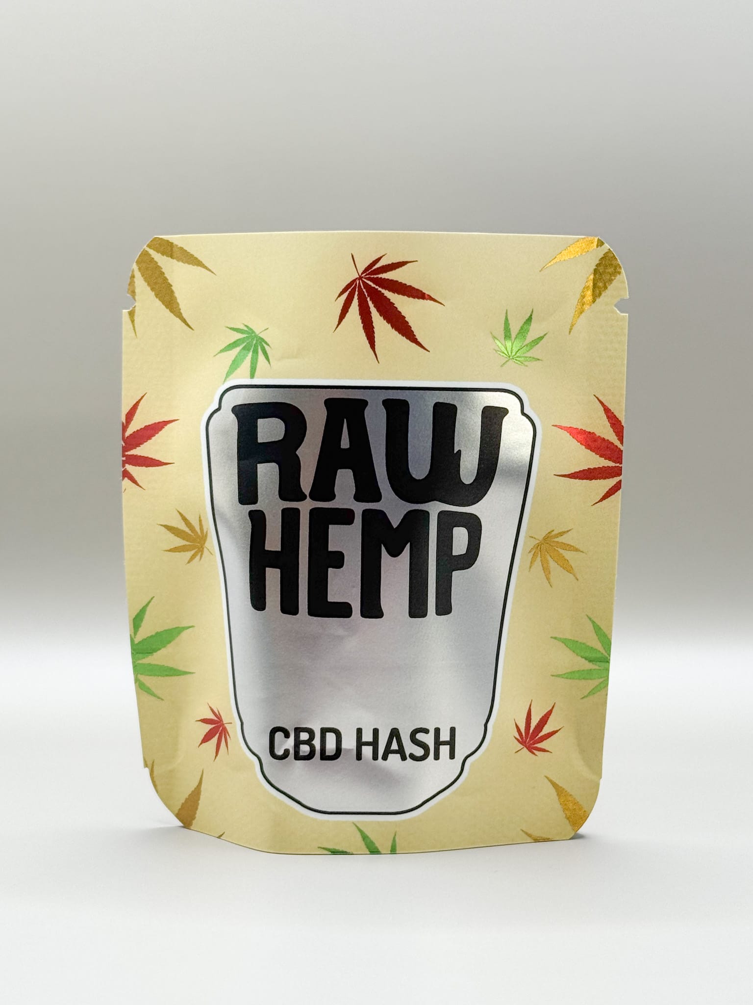 Torebka Raw Hemp na haszysz CBD z jasnym nadrukiem kolorowych liści konopi