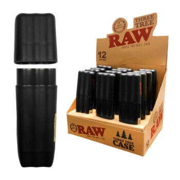 RAW Pre-Roll Case for 3 cones black storage case