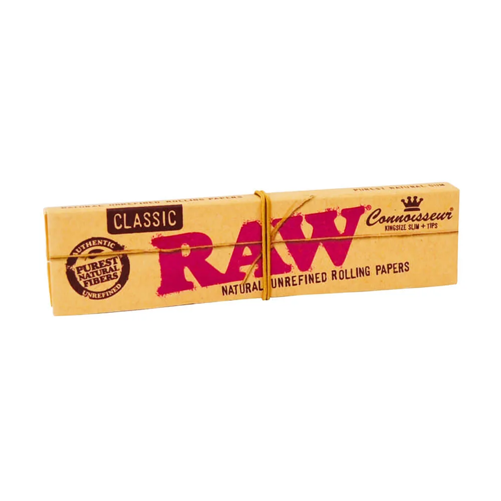 Feuilles à rouler RAW Classic Connoisseur King Size Slim avec filtres