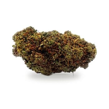 Berry Bomb CBD-kukka Raw Hempiltä, tummanvihreät kukinnot, emit ja trikomit