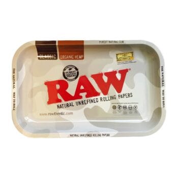 RAW Rolling Tray Arctic Camo Small med lyst camouflagemønster